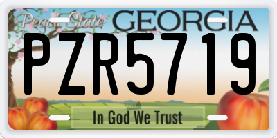 GA license plate PZR5719