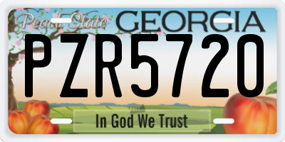 GA license plate PZR5720