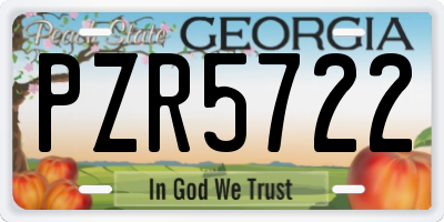 GA license plate PZR5722