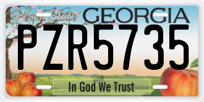 GA license plate PZR5735
