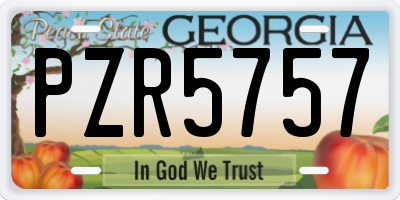 GA license plate PZR5757