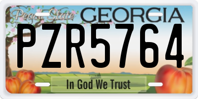 GA license plate PZR5764