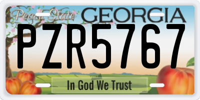 GA license plate PZR5767