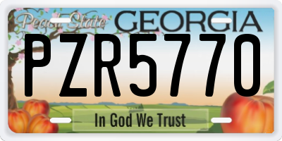 GA license plate PZR5770