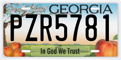 GA license plate PZR5781