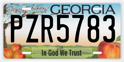 GA license plate PZR5783