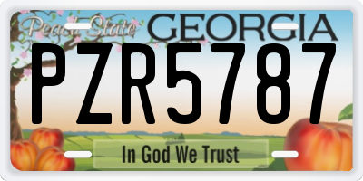 GA license plate PZR5787