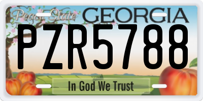 GA license plate PZR5788