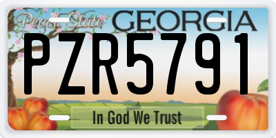 GA license plate PZR5791