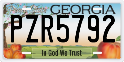 GA license plate PZR5792
