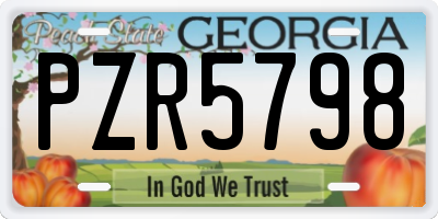 GA license plate PZR5798
