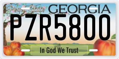GA license plate PZR5800
