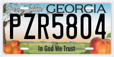 GA license plate PZR5804