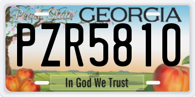 GA license plate PZR5810