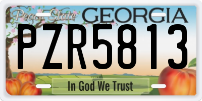 GA license plate PZR5813