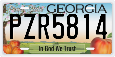 GA license plate PZR5814