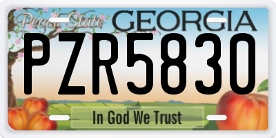 GA license plate PZR5830