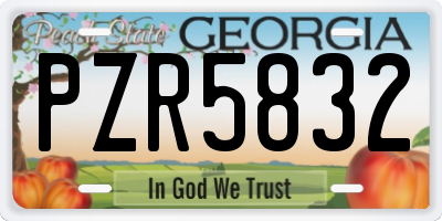 GA license plate PZR5832