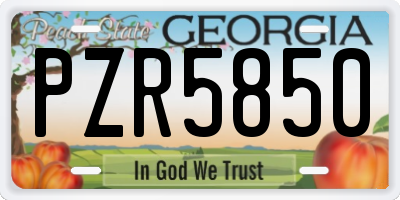 GA license plate PZR5850