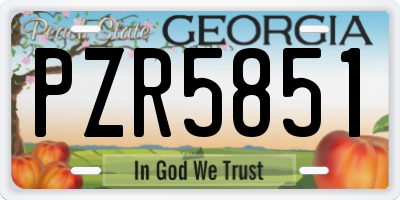 GA license plate PZR5851