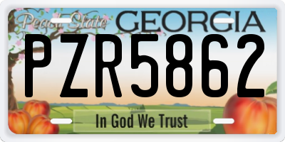 GA license plate PZR5862