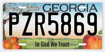 GA license plate PZR5869