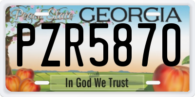 GA license plate PZR5870