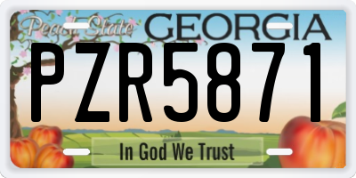 GA license plate PZR5871
