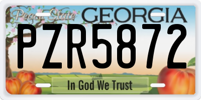 GA license plate PZR5872