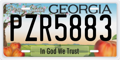 GA license plate PZR5883