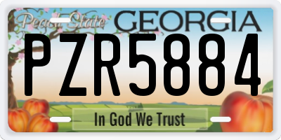 GA license plate PZR5884