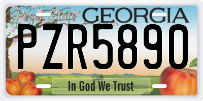 GA license plate PZR5890