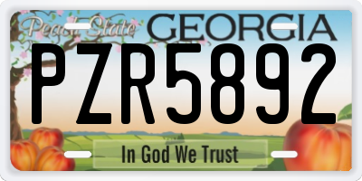 GA license plate PZR5892