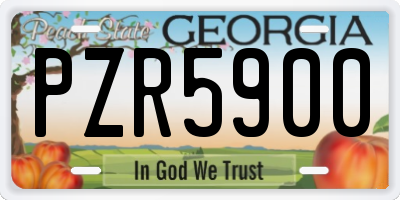 GA license plate PZR5900