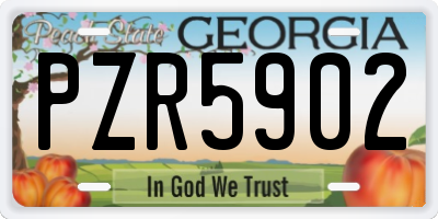 GA license plate PZR5902