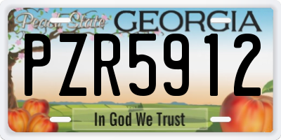 GA license plate PZR5912