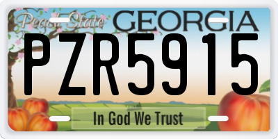 GA license plate PZR5915