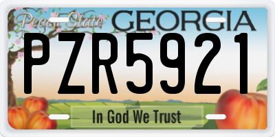 GA license plate PZR5921