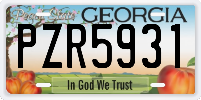 GA license plate PZR5931