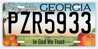 GA license plate PZR5933