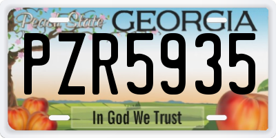 GA license plate PZR5935