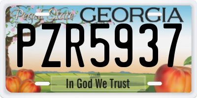 GA license plate PZR5937