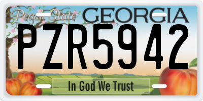 GA license plate PZR5942