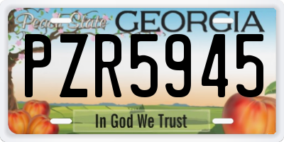 GA license plate PZR5945