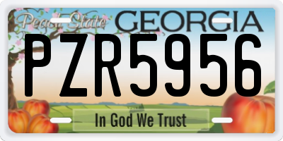 GA license plate PZR5956