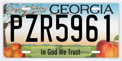 GA license plate PZR5961