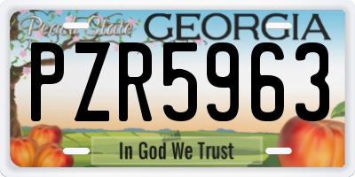 GA license plate PZR5963