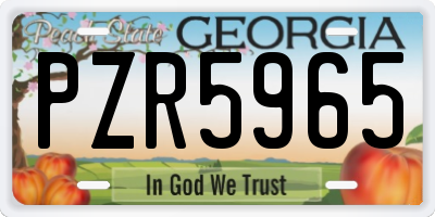 GA license plate PZR5965