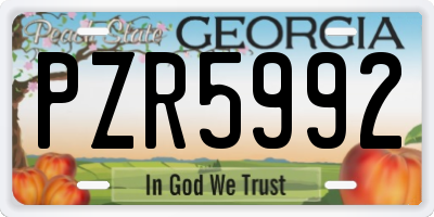 GA license plate PZR5992