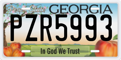 GA license plate PZR5993